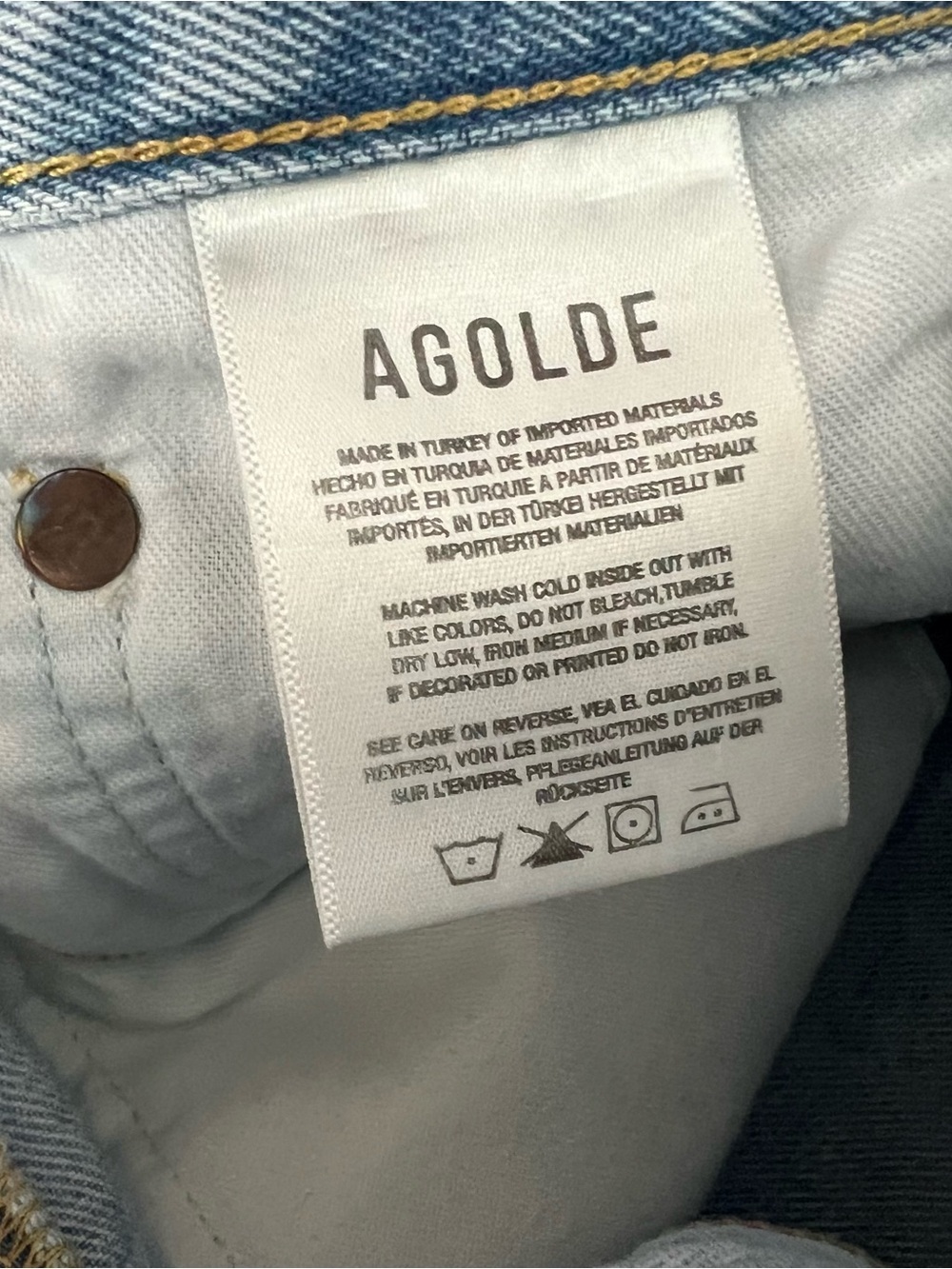 AGOLDE Parker Long High Rise Cutoff Denim Jean Shorts Size 26 - Picture 9 of 10